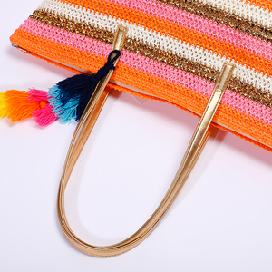 <span class=keywords><strong>Sac</strong></span> fourre-tout <span class=keywords><strong>en</strong></span> papier fait main pour femme <span class=keywords><strong>avec</strong></span> <span class=keywords><strong>pompon</strong></span>, <span class=keywords><strong>sac</strong></span> <span class=keywords><strong>de</strong></span> <span class=keywords><strong>plage</strong></span>, prix d'usine pas cher, <span class=keywords><strong>en</strong></span> vente - Product Image 3