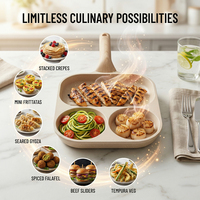 E-Top Factory, vente en gros, boîte d'emballage personnalisée avec logo, ustensiles de cuisine de luxe, poêle à œufs en aluminium moulé sous pression, antiadhésive, colorée