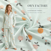 Tissu imprimé fruits 95% polyester 5% élasthanne, tricot jacquard, textile d'usine d'origine pour pyjama femme, motifs personnalisés