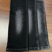 Tissu denim noir extensible sergé haute densité avec envers en tissu éponge Lizhi XH5062KA pour garçons, respirant et résistant à l'abrasion