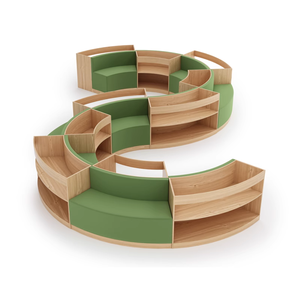 チキトス最も人気のある大型デザイン家具が環境を作り出すモジュラーレザーソファセットS字型断面ソファ幼稚園ソファ - Product Image 2