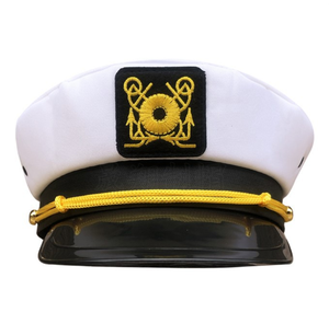 Esta gorra de uniforme de cubierta azul Marino presenta bordado y un parche de insignia perfecto para el <span class=keywords><strong>sombrero</strong></span> de capitán de fiesta - Product Image 5