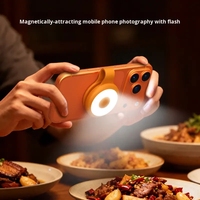 Lampe LED magnétique en silicone pour téléphone portable, idéale pour la photographie, le streaming en direct et la mesure de la température - Vente en gros transfrontalière