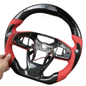 Volant de course en fibre de carbone LED avec affichage du régime moteur pour Honda Civic, style course personnalisé, amélioration de l'intérieur automobile, pièces modifiées - Product Image 3