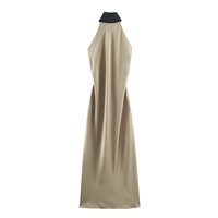 Robe en satin à nœud personnalisée pour femme 2026, élégante robe midi, vente en gros d'usine chinoise OEM et ODM, robes décontractées vintage