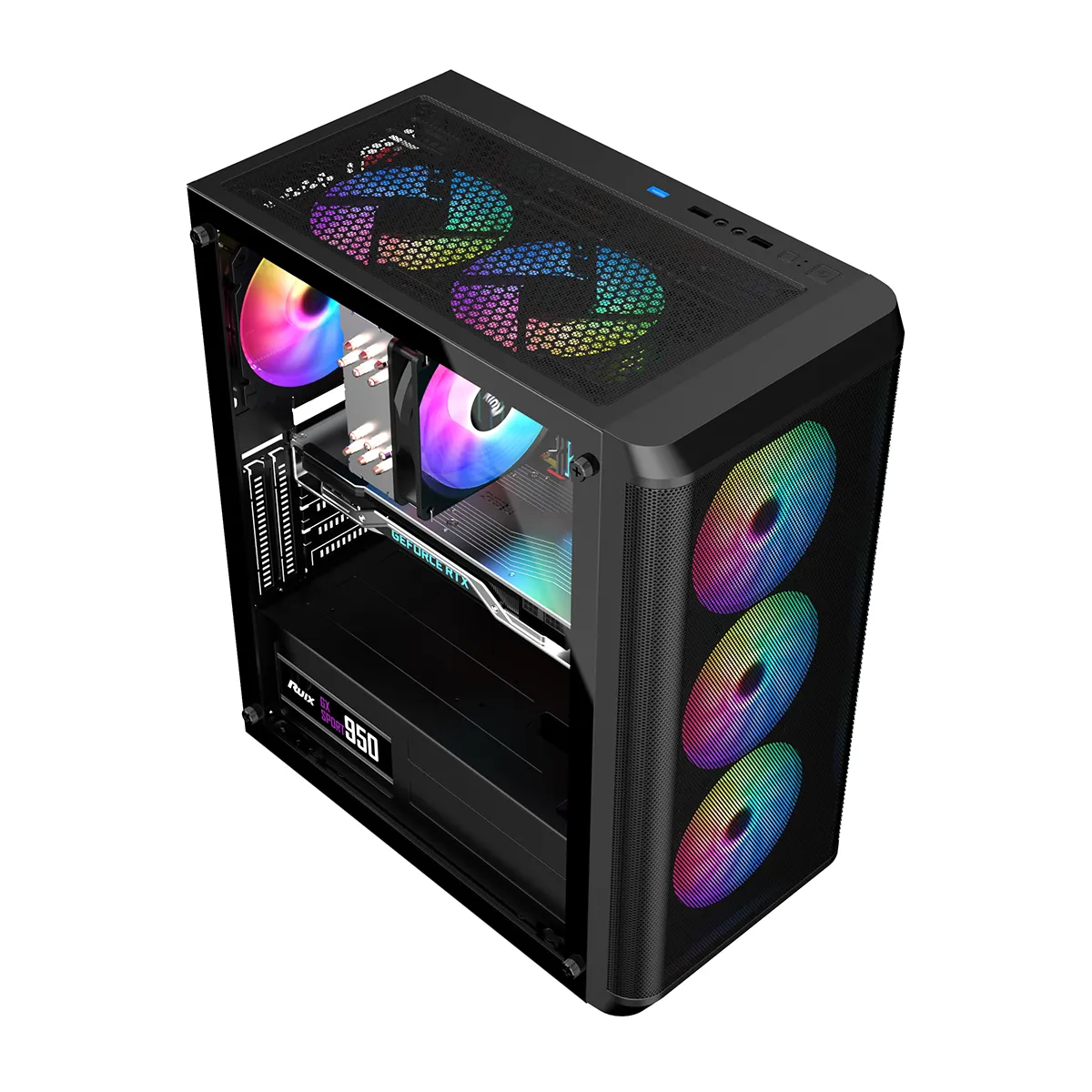 Ruix Odin PRO ATX E-ATX 2024 חדש חם למכירה אוהב משחקים מגניבים פאנל צד שקוף זכוכית מחוסמת מארזי המחשב הטובים ביותר