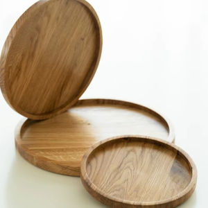 Bandeja de Madera Pulida Ecológica para Servir, con Diseño Moderno, para Hogares, Cafeterías, Hoteles y Servicios de Catering - Product Image 1