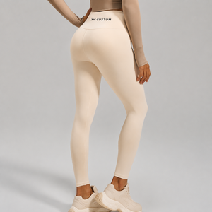 Leggings de sport en Spandex à logo personnalisé 2026 pour femme, taille haute, effet push-up, extensibles dans les quatre sens, pour le yoga, la gym et le fitness - Product Image 1