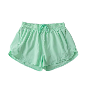 Wholesale 2-in-1 Quick Dry Gym Shorts for Women Custom Logo Elastic Waist Mid-Waist Logo Position Solid Running Workout Shorts - Product Image 6