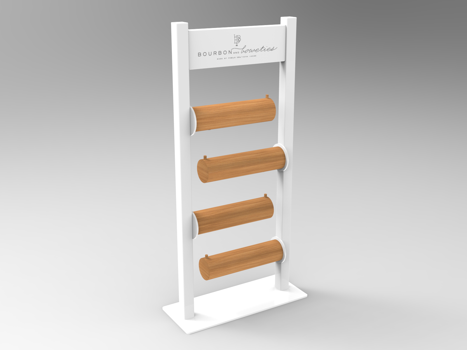 MDF Wooden Jewelry Display Stand 4 Tier White Storage Ladder Shelf with Easy Assembly for Retail Shop — view 2