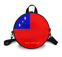 Tas Selempang Bendera Saint Lucia untuk Wanita, Tas Tangan Bulat PU dengan Resleting untuk Penggunaan Sehari-hari, Dompet, Tas Selempang Wanita Trendi