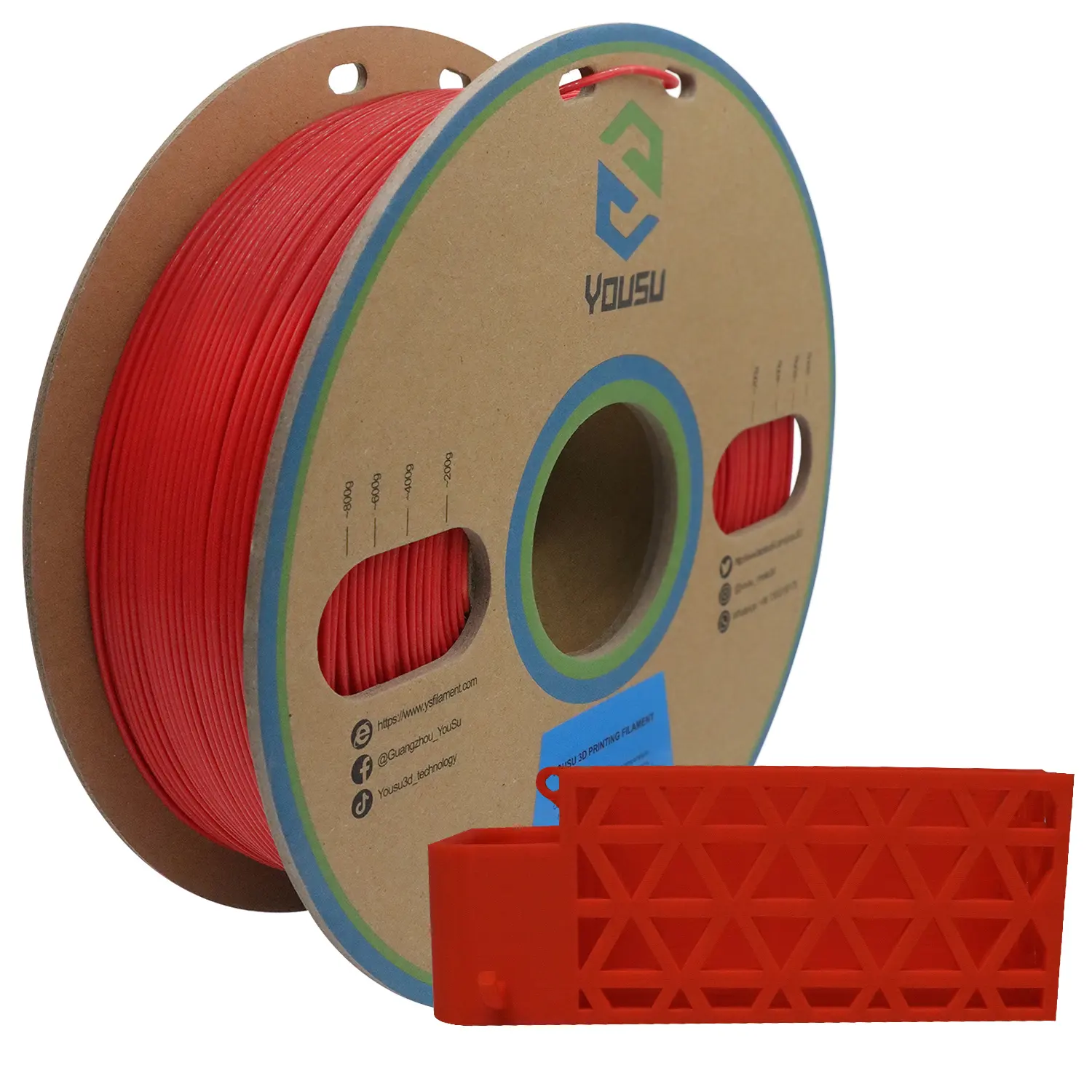 YOUSU hohe Zähigkeit Pla plus 3D-Filament rotes Pla-Filament 1,75mm 1kg 3D-Druckerfilament