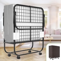Cama Plegable Individual/Doble para Oficina/Apartamento con Marco, Colchón y Panel de Puerta