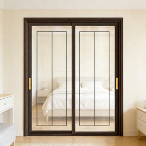 Porte coulissante en verre <span class=keywords><strong>GUAPO</strong></span> de style victorien en alliage d'aluminium, double vitrage, verre trempé, étanche, isolation phonique pour l'intérieur - Product Image 6