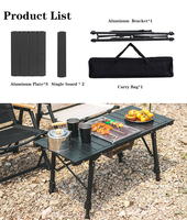 Table de barbecue pliante KingGear en alliage d'aluminium moderne pour cuisine extérieure, camping, IGT, portable et légère