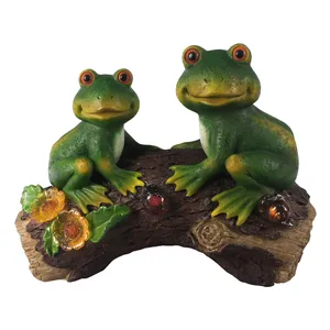 FigurineGarden Turtle Figurines Solar Powered Doce Sapo Rosto Tartarugas Resina Estátua Com Luz LED