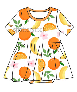 <span class=keywords><strong>Vestito</strong></span> per Bambine in Bambù a Maniche Corte, Nuova Collezione con Stampa a <span class=keywords><strong>Farfalla</strong></span> Colorata, Traspirante e Morbido - Product Image 2