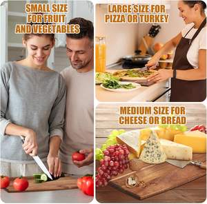 Tabla de Cortar de Madera de Doble Cara de Grado Alimenticio Premium con Logotipo Personalizado, Hecha de Acacia con Mango - Product Image 6