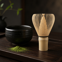 Fouet à matcha en bambou naturel japonais Chasen, agitateur pour cérémonie du thé avec dents fines pour thé vert