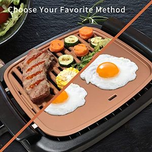 Plaque de cuisson carrée antiadhésive sans fumée avec recettes et clip, design anti-fuite d'huile, gril électrique - Product Image 2