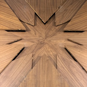 Table à manger extensible et pliable en noyer noir d'Amérique du Nord, style minimaliste italien, plateau en bois massif pour hôtels, villas, maisons de luxe - Product Image 4