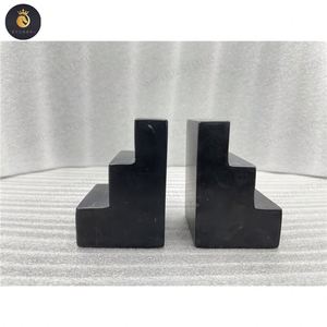 Vente en gros EV de décoration de bureau personnalisée Nero Marquina ensemble de serre-livres en marbre support d'extrémité de livre nordique - Product Image 4