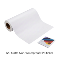 Autocollant en PP mat non imperméable 120 g/m² pour impression numérique intérieure