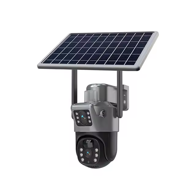 Dual Lens Night Vision Surveillance Wireless Home Security Outdoor V380 Pro App Wifi/4g Sim Card Ptz Solar Panel Cctv IP Camera