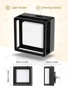 Lohas Hot Cắm Vào Tường Thay Đổi Độ Sáng Đèn Ban Đêm Trắng Ấm Đèn Ngủ Tự Động Cảm Biến Vuông <span class=keywords><strong>LED</strong></span> Ánh Sáng Ban Đêm Cho Phòng Ngủ Hành Lang - Product Image 6