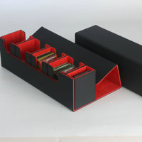 Boîte de rangement multi-compartiments en PU pour cartes OEM, grande capacité pour cartes à collectionner de jeux de société