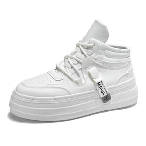 Nouvelles baskets montantes blanches pour hommes Printemps-Automne 2026, à semelle épaisse, rehaussantes, tendance, décontractées, style sport et urbain - Product Image 5