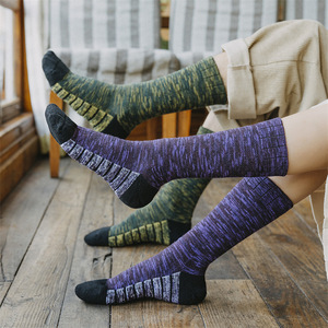 Retro Ethnic Style Knee <b>Socks</b> Cotton Thermo Women's Mid Calf Thick Terry Sole Casual <b>Socks</b> Mixed Colors - Product Image 3