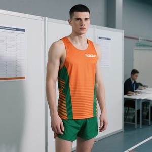 Herren Bedruckte Split-Laufshorts Leichtgewichtig Schnelltrocknend Athletische Leichtathletik-Trainingsshorts Marathon-Wettkampf Locker Sitzend Atmungsaktiv - Product Image 1