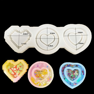 树脂振动筛模具DIY流沙铸造环氧硅胶模具心形Kawai树脂环氧饰品模具蛋糕装饰模具 - Product Image 5