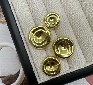 Nouveau design, boutons de couture ronds en or et argent, décoration de vêtements DIY, hip <span class=keywords><strong>hop</strong></span>, 15-23 mm, boutons en métal géométriques à tige pour manteaux, denim - Product Image 5