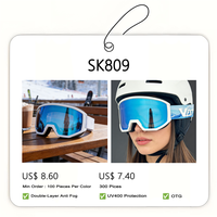 Lunettes de ski personnalisées OEM ODM d'usine, double couche anti-buée, protection UV 100%, compatibles avec les casques OTG, lunettes de snowboard