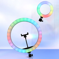 Prix Usine de Gros Lampe Annulaire LED Photographique Arc-en-Ciel RGB Dimmable pour Streaming en Direct et Maquillage, Tailles 8 10 12 14 18 Pouces
