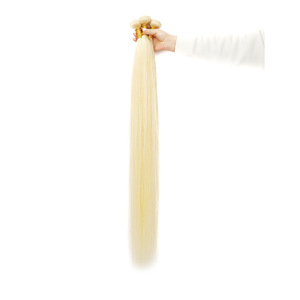 Fasci di capelli umani 11A lisci e setosi, <span class=keywords><strong>colore</strong></span> <span class=keywords><strong>biondo</strong></span> <span class=keywords><strong>chiaro</strong></span> 613, permanentabili, qualità professionale - Product Image 3