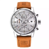 Montre de luxe pour homme Benyar 5102 avec boîte, montre étanche tendance pour homme avec chronographe, date, aiguilles lumineuses, montre-bracelet pour homme