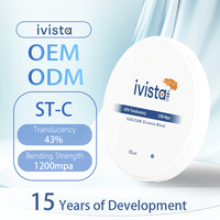 Bloque de Zirconia IVISTA ST-C 1200MPa con 43% de Translucidez, Certificado ISO, Seguro y Confiable, Antienvejecimiento, para Restauración Dental en Laboratorio