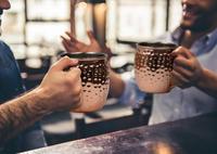 Vente chaude : Ensemble de tasses à bière en cuivre martelé, en acier inoxydable, 16 oz, Moscou, 100% plaqué solide, pour boire du café, de la bière, des mules