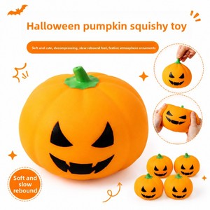Juguete Antiestrés de Goma con Forma de Calabaza de Halloween de 12 cm, de Rebote Lento, Adorno Decorativo Original para Todos - Product Image 1