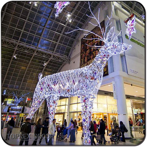 <span class=keywords><strong>Reno</strong></span> <span class=keywords><strong>Navideño</strong></span> Gigante de Metal <span class=keywords><strong>Iluminado</strong></span> en 3D, Personalizable, de Tamaño Real, Decorativo para Exteriores, con Luz LED - Product Image 2