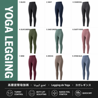 Leggings de yoga taille haute élastique pour femme, effet ventre plat et rehaussement des fesses, séchage rapide, pour gym, Pilates, course à pied, 16 couleurs