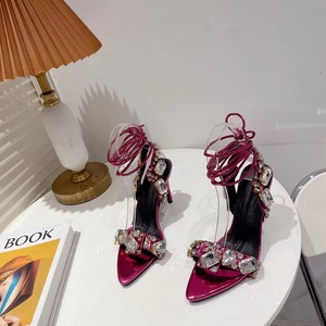 2025 Design New Fashion High Heels Women's Sexy <b>Pointed</b> Silver High Heels Women's Shoes for Summer Lace-up Shoe - Product Image 6