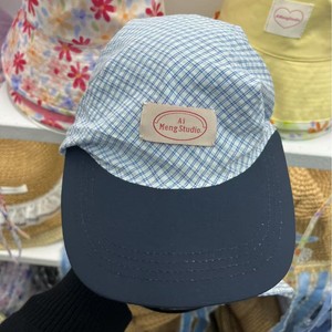 Ai Meng Studio Plaid Baseball Cap Cotton Poplin Sunscreen Breathable Women's Spring <b>Summer</b> <b>Hat</b> - Product Image 3