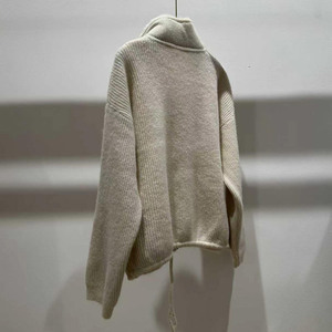 <span class=keywords><strong>Cardigan</strong></span> Corto in Maglia Jancoco con Spalle Scivolate, Orlo con Coulisse, Zip e Colletto in <span class=keywords><strong>Pelliccia</strong></span> di Coniglio Rex - Product Image 3