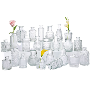 Glass Small Flower <strong>Vase</strong> for Centerpieces Bud <strong>Vases</strong> in Bulk <strong>Mini</strong> Vintage Glass <strong>Vases</strong> for Floral Arrangements Decorations - Product Image 1