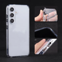 Pour S24 Ultra/S26/S25/S23 Ultra, coque de téléphone portable transparente magnétique à bords doux, design mat en PC+TPU, antichoc, deux en un