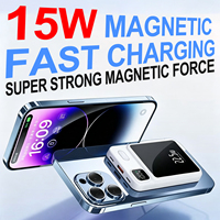Batterie externe magnétique 20W 5000mAh, charge rapide sans fil 15W, chargeur de téléphone portable sans fil 5000 mAh avec écran LED